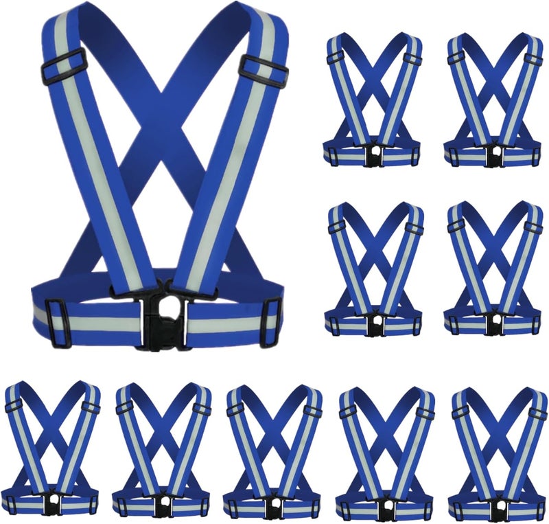YUNLOVXEE Reflective Strap Safety Vest Gear - 2-10 Pack Adjustable High Visible Reflective Running Gear for Women Men Night - Image 1